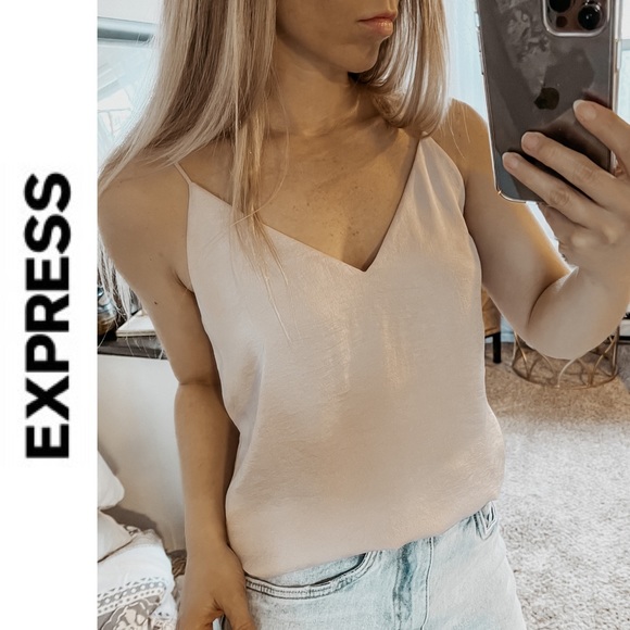 Express Tops - Express | Pink Textured Satin Cami Tank